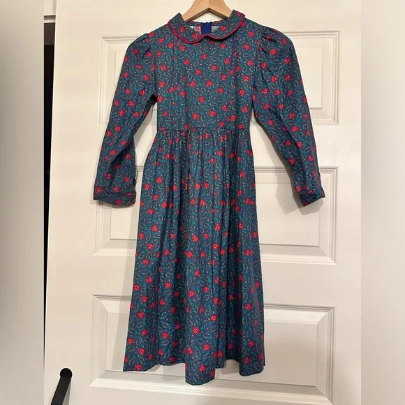 Beautiful Vintage Laura Ashley Girls Dress (Size 7-8) Peter Pan/Sailor Collar - Picture 2 of 14